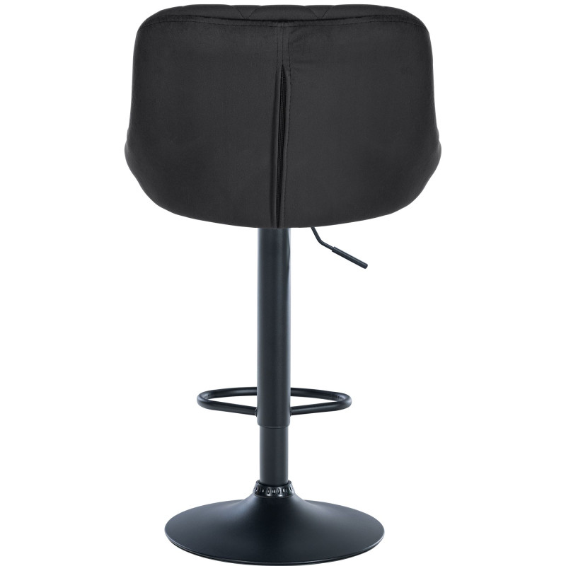 Lot de 2 tabourets de bar Lazio en velours noir noir