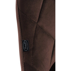 Juego de 2 taburetes de bar Lazio de terciopelo, blanco/marrón