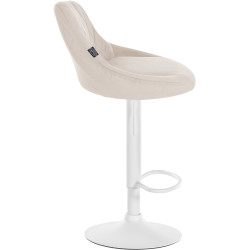 Lot de 2 tabourets de bar Lazio en velours blanc/crème