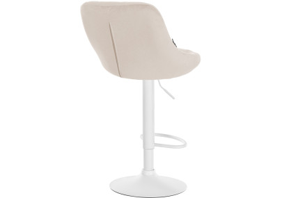 Set di 2 sgabelli da bar in velluto Lazio, bianco/crema