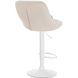 Lot de 2 tabourets de bar Lazio en velours blanc crème