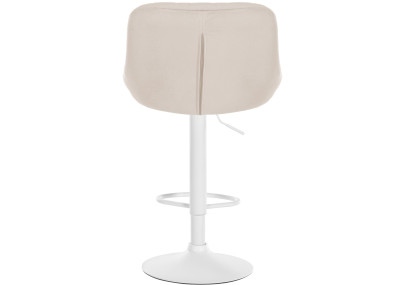 Lot de 2 tabourets de bar Lazio en velours blanc/crème