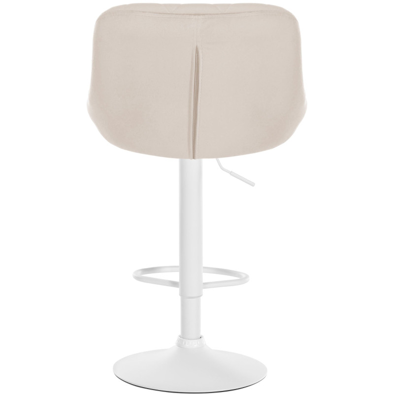 Lot de 2 tabourets de bar Lazio en velours blanc crème