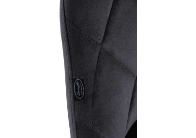 Juego de 2 taburetes de bar Lazio de terciopelo, blanco/gris oscuro