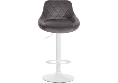 Set di 2 sgabelli da bar Lazio in velluto, bianco/grigio