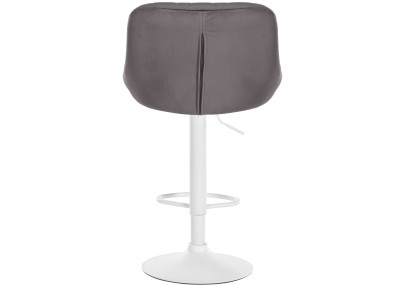 Conjunto de 2 banquetas de bar Lazio em veludo, branco/cinza