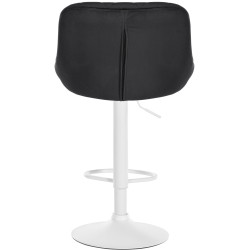 Lot de 2 tabourets de bar Lazio en velours blanc noir