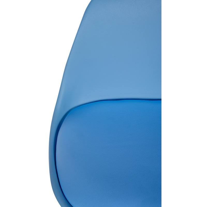 Tabouret de bar Corbin, similicuir, carré, noir bleu