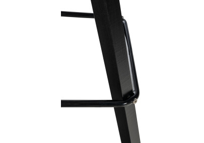 Taburete de bar Corbin, imitación piel, cuadrado, negro/azul