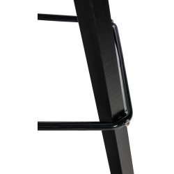 Tabouret de bar Corbin, similicuir, carré, noir bleu