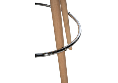 Tabouret de bar rond Corbin en tissu gris naturel foncé