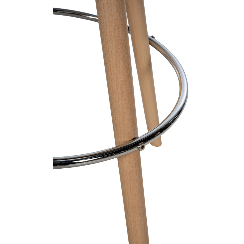 Sgabello da bar Corbin in tessuto rotondo grigio scuro naturale