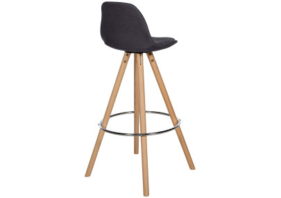 Tabouret de bar rond Corbin en tissu gris naturel foncé