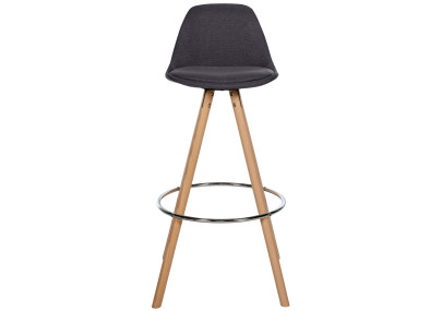 Tabouret de bar rond Corbin en tissu gris naturel foncé