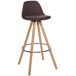 Tabouret de bar Corbin, en tissu, rond, marron naturel