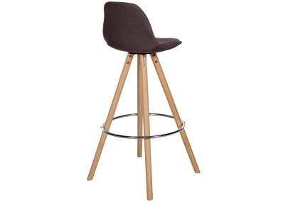 Tabouret de bar Corbin, en tissu, rond, marron naturel