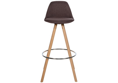 Tabouret de bar Corbin, en tissu, rond, marron naturel