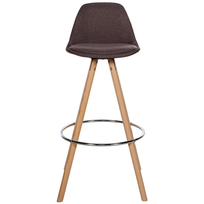 Tabouret de bar Corbin, en tissu, rond, marron naturel