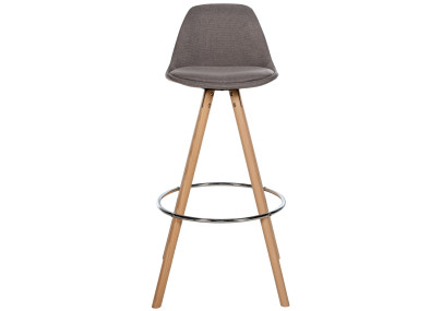 Tabouret de bar Corbin, en tissu, rond, taupe naturel