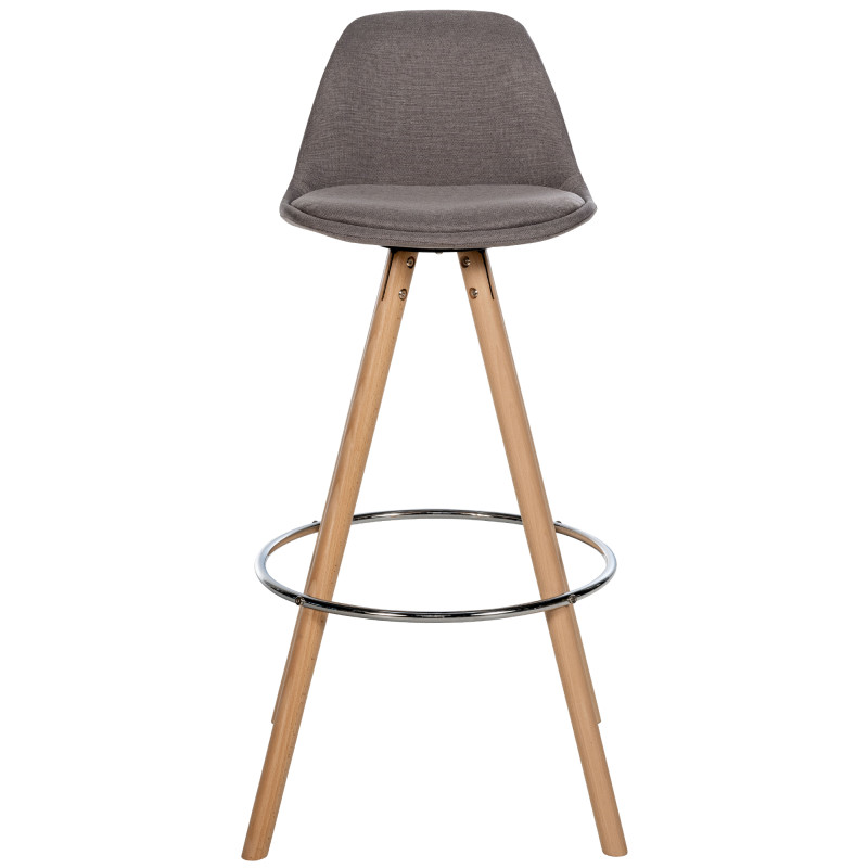 Tabouret de bar Corbin, en tissu, rond, taupe naturel