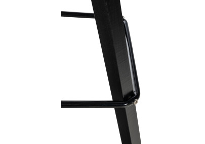 Tabouret de bar Corbin en tissu carré noir gris foncé