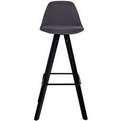 Tabouret de bar Corbin en tissu, carré, noir gris foncé
