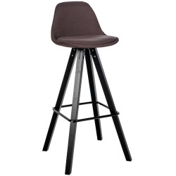 Tabouret de bar Corbin en tissu, carré, noir brun