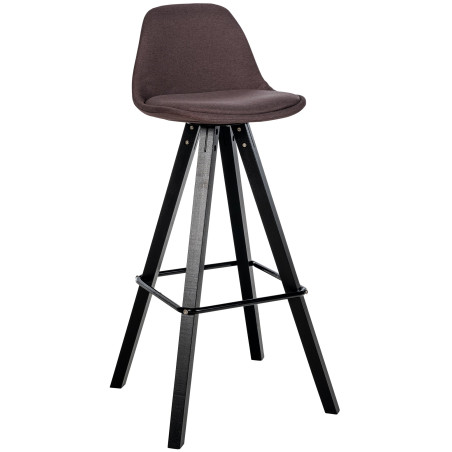 Tabouret de bar Corbin en tissu, carré, noir brun