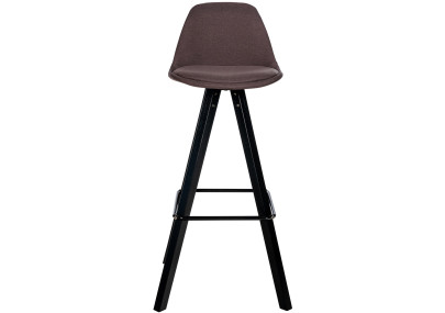 Taburete de bar Corbin, tapizado, cuadrado, negro/marrón