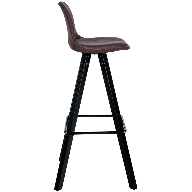 Tabouret de bar Corbin en tissu, carré, noir brun