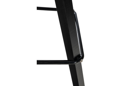 Tabouret de bar Corbin en tissu, carré, noir et taupe