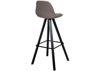 Taburete de bar Corbin de tela, cuadrado, negro topo