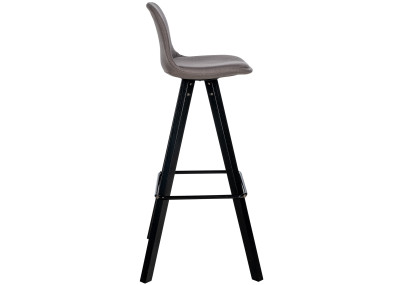 Tabouret de bar Corbin en tissu, carré, noir et taupe