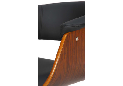 Conjunto de 2 banquetas de bar Vestal em couro sintético cor nogueira/preto