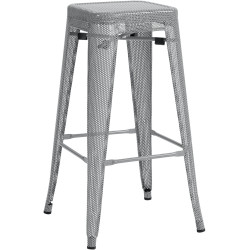 taburete de bar Fletcher plateado