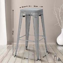 Tabouret de bar Fletcher argent
