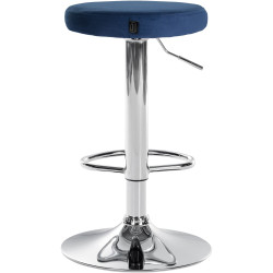 Ensemble de 2 tabourets de bar en velours Ponte chromé bleu