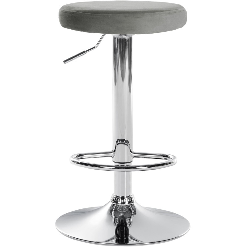 Set di 2 sgabelli da bar Ponte, velluto, grigio cromo