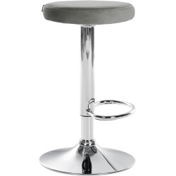 Conjunto de 2 banquetas de bar Ponte, em veludo, cinza cromado