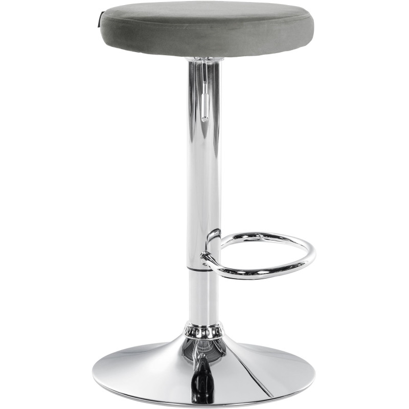 Set di 2 sgabelli da bar Ponte, velluto, grigio cromo