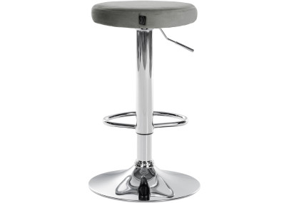 Ensemble de 2 tabourets de bar Ponte, velours, gris chromé