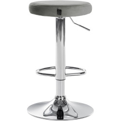 Conjunto de 2 banquetas de bar Ponte, em veludo, cinza cromado