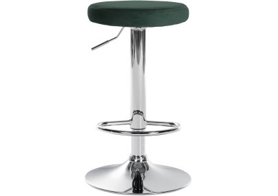 Conjunto de 2 banquetas de bar Ponte, em veludo, verde cromado