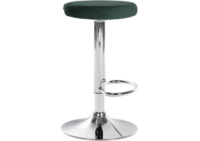 Juego de 2 taburetes de bar Ponte, terciopelo, verde cromado