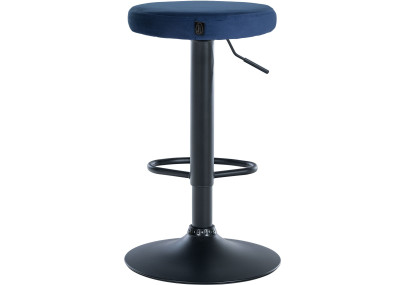 Set di 2 sgabelli da bar Ponte in velluto, nero e blu