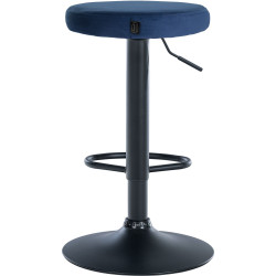 Ensemble de 2 tabourets de bar en velours Ponte, noirs bleu