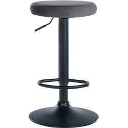 Set di 2 sgabelli da bar Ponte in velluto, nero/grigio scuro