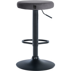 Conjunto de 2 banquetas de bar em veludo Ponte, preto/cinza escuro