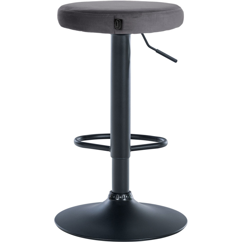 Ensemble de 2 tabourets de bar en velours Ponte, noirs gris foncé