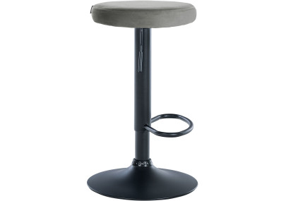 Ensemble de 2 tabourets de bar en velours Ponte, noir et gris